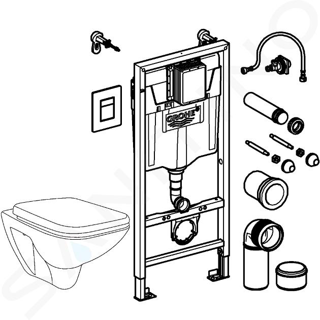 Grohe Solido - Set pour WC suspendu + cuvette et abattant