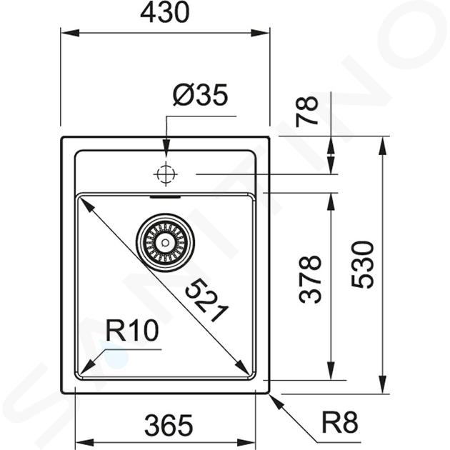 Franke Sirius - Tectonitový drez SID 610-40, 430x530 mm, čierna 114.0503.041IIJ1