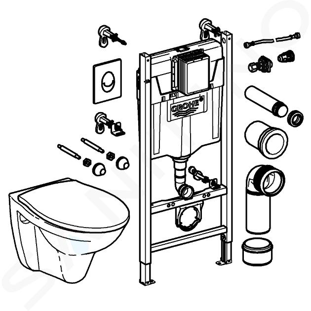 Cuvette WC suspendue Bau Ceramic avec bride GROHE