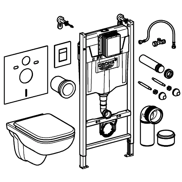 Grohe Solido - Vorwandinstallationsset, Klosett und WC-Sitz  