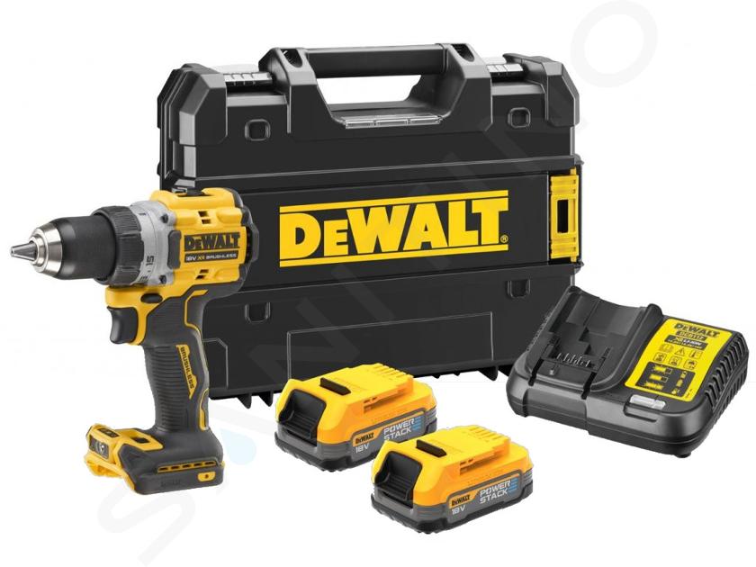 DeWALT Unelte - Bormașină pe acumulator 18V, 2 x acumulator 1,7 Ah POWERSTACK, încărcător DCD800E2T