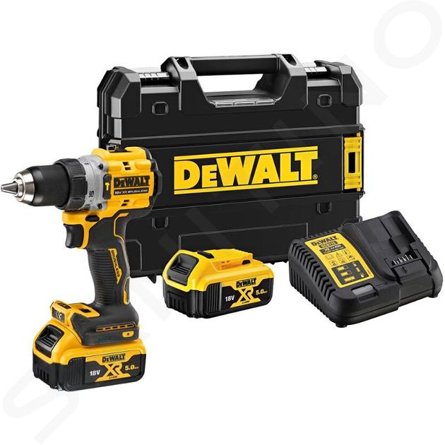 DeWALT Utensili - Avvitatore a percussione AKU 18V, 2x batterie 5,0 Ah XR  DCD805P2T