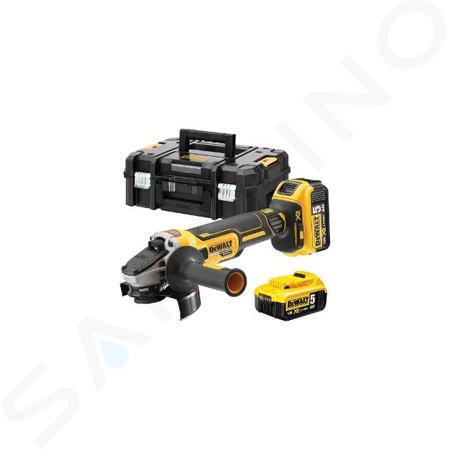 DeWALT Eszközök - 18V AKU 125 mm-es sarokcsiszoló, 2x akkumulátor 5,0 Ah XR, töltő DCG405P2