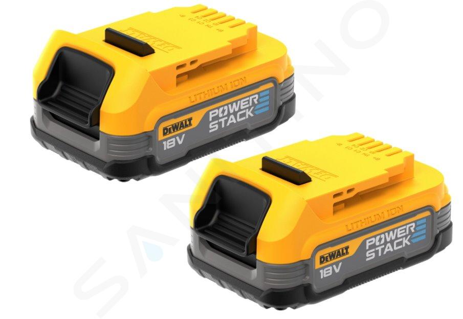 DeWALT Accessoires - Lot de 2 batteries de rechange 18V POWERSTACK, 1,7 Ah DCBP034E2