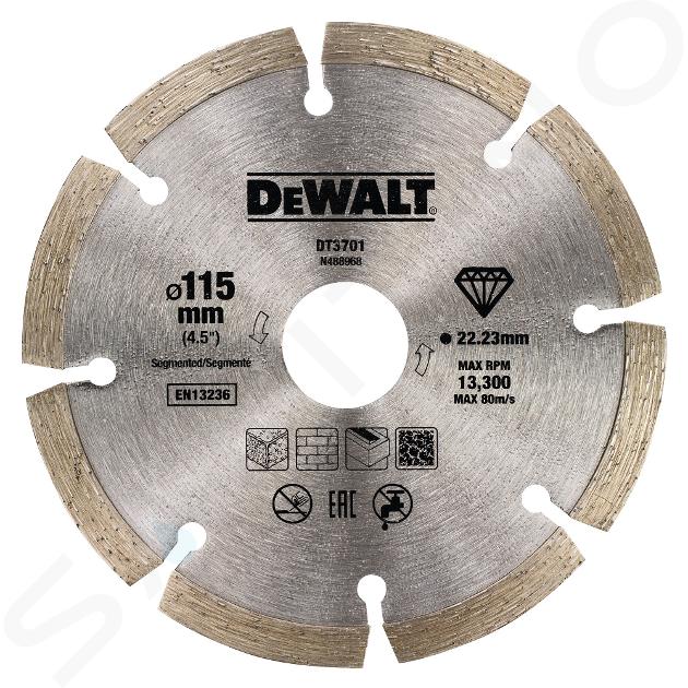 DeWALT Tartozékok - Gyémánttárcsa beton és tégla száraz vágásához - 115 x 22,2 mm DT3701
