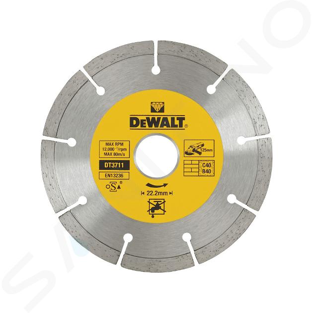 DeWALT Accesorios - disco diamantado para el corte en seco de hormigón y ladrillos - 125 x 22,2 mm DT3711