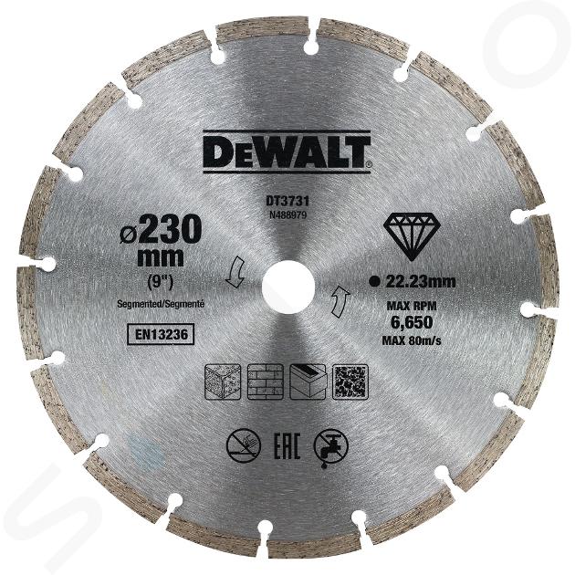 DeWALT Accesorii - Disc diamantat pentru tăierea uscată a betonului și cărămizilor - 230 x 22,2 mm DT3731