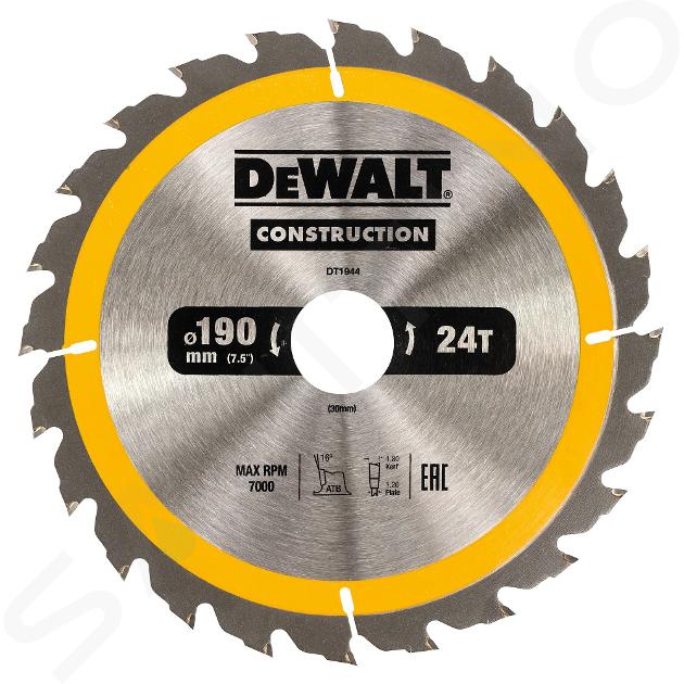 DeWALT Accessoires - Lame de scie circulaire 190 x 30 mm, 24 dents DT1944