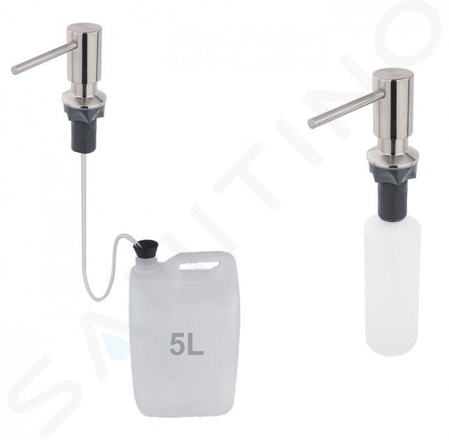 Nimco Accesorios de baño - Dispensador de jabón o desinfectante, 350 mm, empotrado, acero inoxidable UNM 4031VH-10