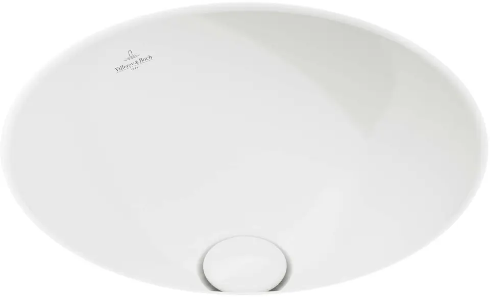 Levně Villeroy & Boch Loop&Friends - Umyvadlo vestavné, průměr 33 cm, bez přepadu, CeramicPlus, alpská bílá 4A5101R1