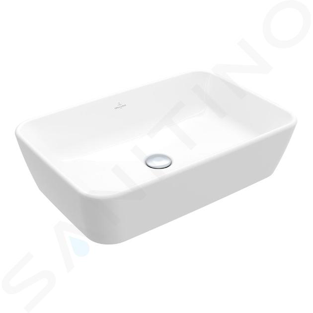 Villeroy & Boch Architectura - Lavabo sobre encimera, 600x405 mm, con rebosadero, CeramicPlus, blanco alpino 5A2760R1