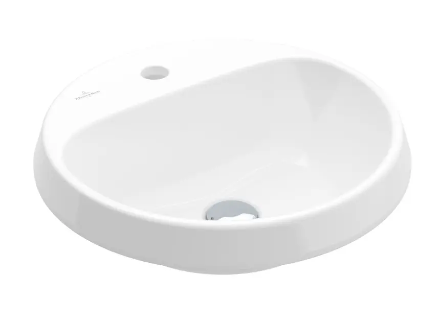 Villeroy & Boch Architectura - Umývadlo zápustné, 45x45 cm, bez prepadu, otvor na batériu, CeramicPlus, alpská biela 5A6546R1