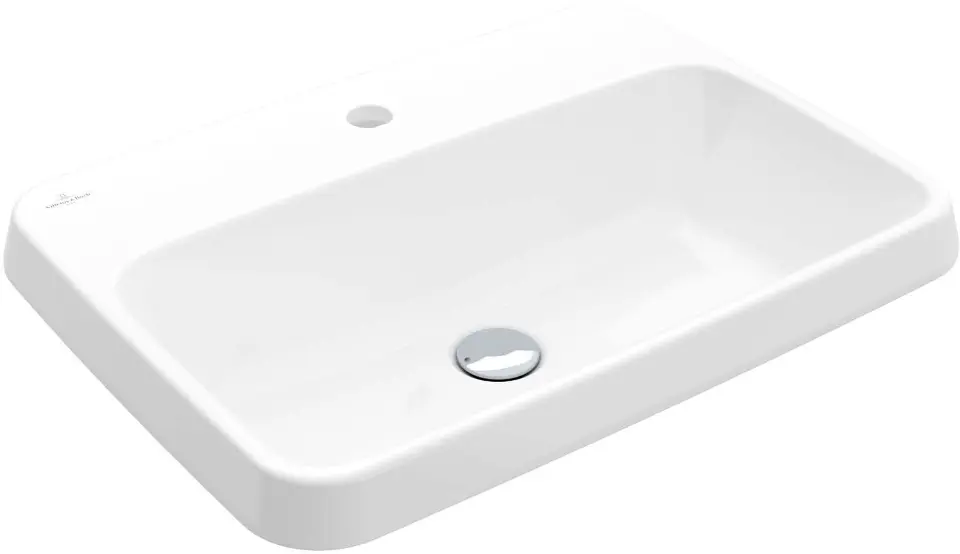 Villeroy & Boch Architectura - Lavabo da semincasso 60x45 cm, senza troppopieno, con foro per miscelatore, bianco alpino 5A676101