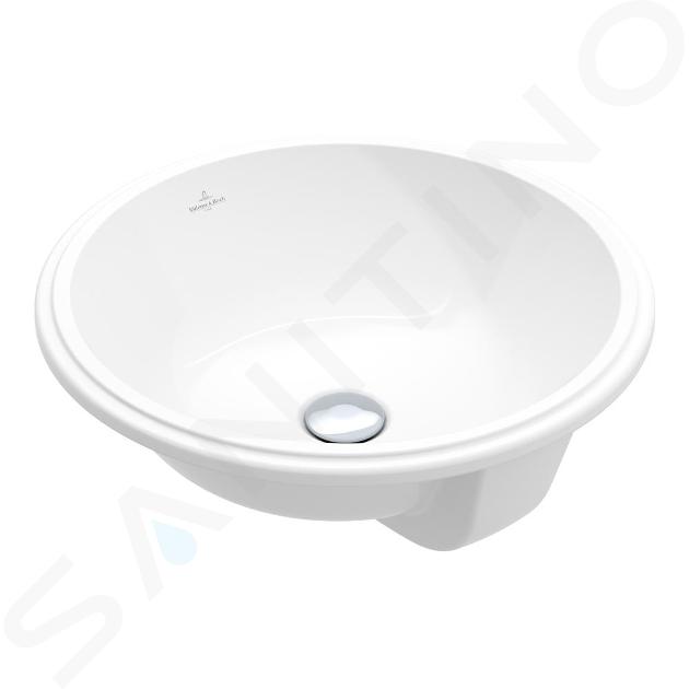 Villeroy & Boch Architectura - Onderbouw wastafel, diameter 40 cm, met overloop, CeramicPlus, alpine wit 5A7545R1