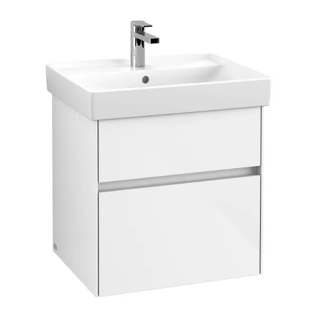 Levně Villeroy & Boch Collaro - Umyvadlová skříňka, 55x55x44 cm, 2 zásuvky, Glossy White C00800DH