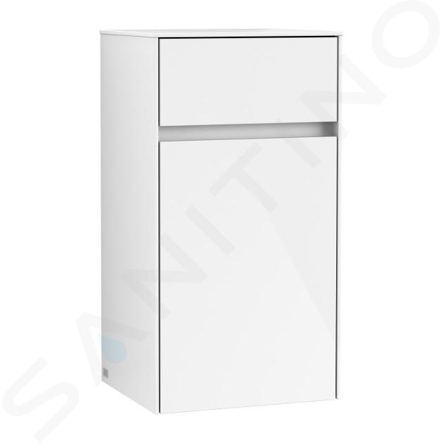 Villeroy & Boch Collaro - Seitenschrank, 40x75x35 cm, 1 Tür, Türanschlag links, Glossy White C03200DH