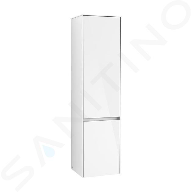 Villeroy & Boch Collaro - Mobiletto alto, 40x154x35 cm, 2 ante, cardini a dx, Glossy White C03301DH