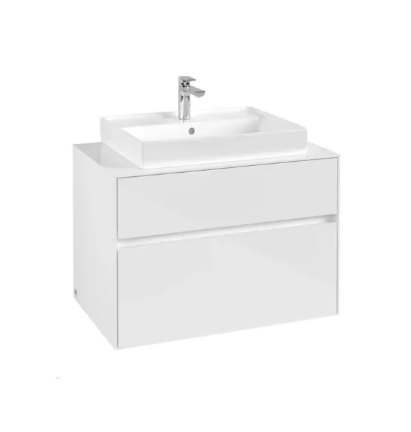 Levně Villeroy & Boch Collaro - Umyvadlová skříňka, 80x55x50 cm, 2 zásuvky, Glossy White C08000DH
