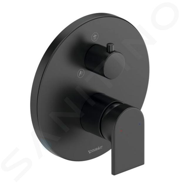 Duravit Tulum - Baterie duș încastrată, pentru 2 consumatori, negru mat TU4210012046