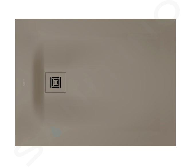Duravit Sustano - Sprchová vanička, 100x80 cm, DuraSolid, matná béžová 720273640000000