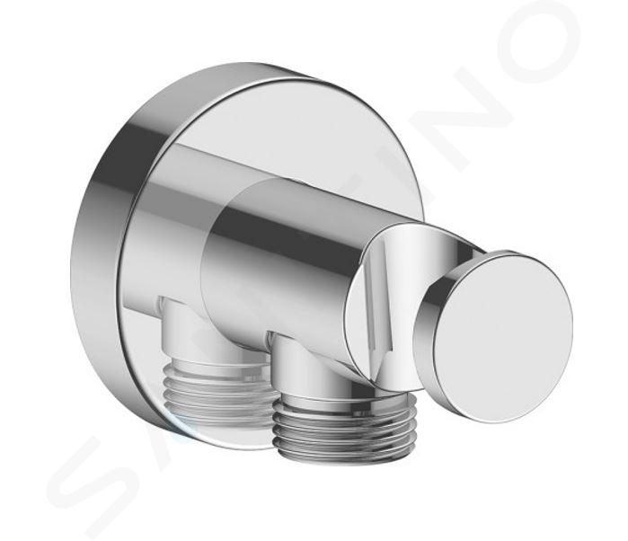 Duravit Accessoires - Coude de raccordement avec support, chrome UV0630009010