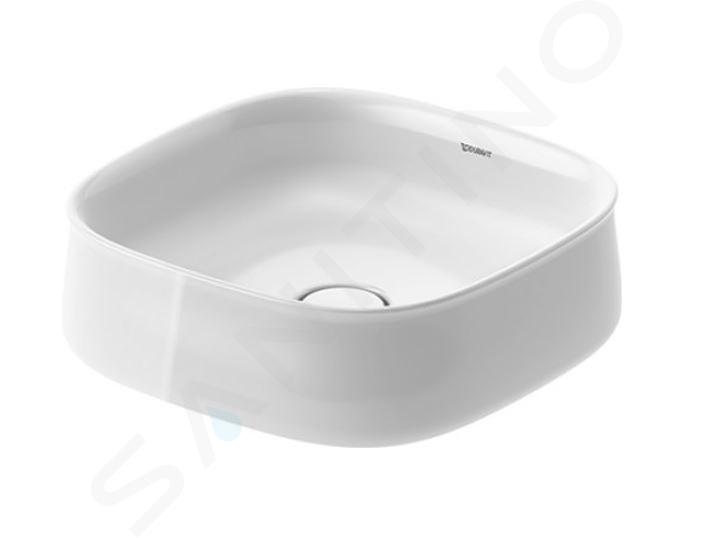 Duravit Zencha - Lavabo sobre encimera 420x420 mm, sin rebosadero, DuraCeram, blanco 2373420079