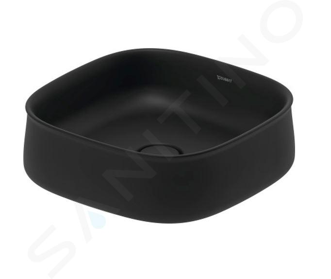 Duravit Zencha - Lavabo à poser 42x42 cm, sans trop-plein, DuraCeram, WonderGliss, anthracite mat 23734213791