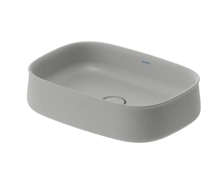 Levně Duravit Zencha - Umyvadlo na desku 55x39 cm, bez přepadu, DuraCeram, matná šedá 2373556779