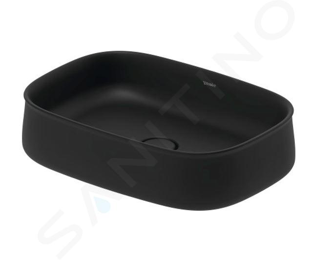 Duravit Zencha - Lavabo da appoggio, 550x390 mm, senza troppopieno, DuraCeram, WonderGliss, antracite opaco 23735513791