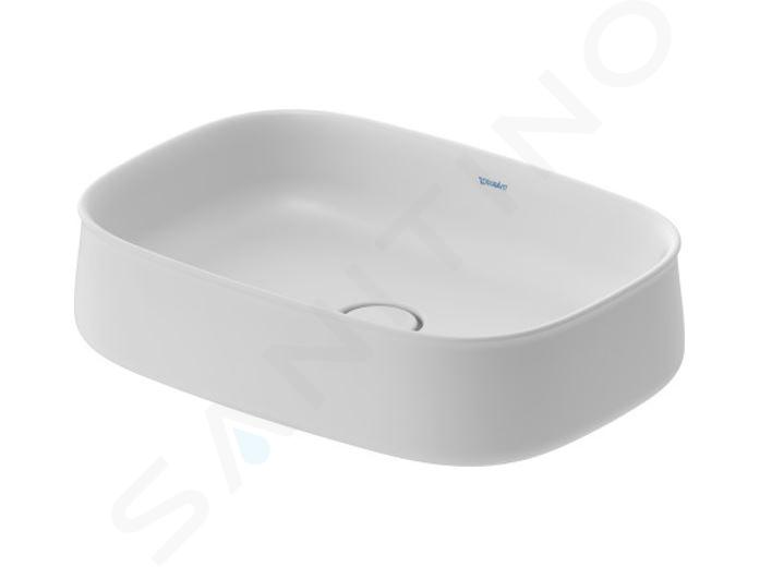 Duravit Zencha - Aufsatzwaschtisch 55x39 cm, ohne Überlauf, DuraCeram, WonderGliss, weiß matt 23735532791