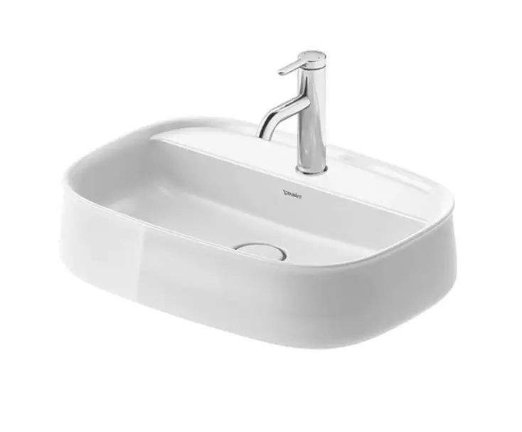 Duravit Zencha - Mosdópult 550x390 mm, túlfolyó nélkül, keverőnyílással, DuraCeram, fehér 2374550071