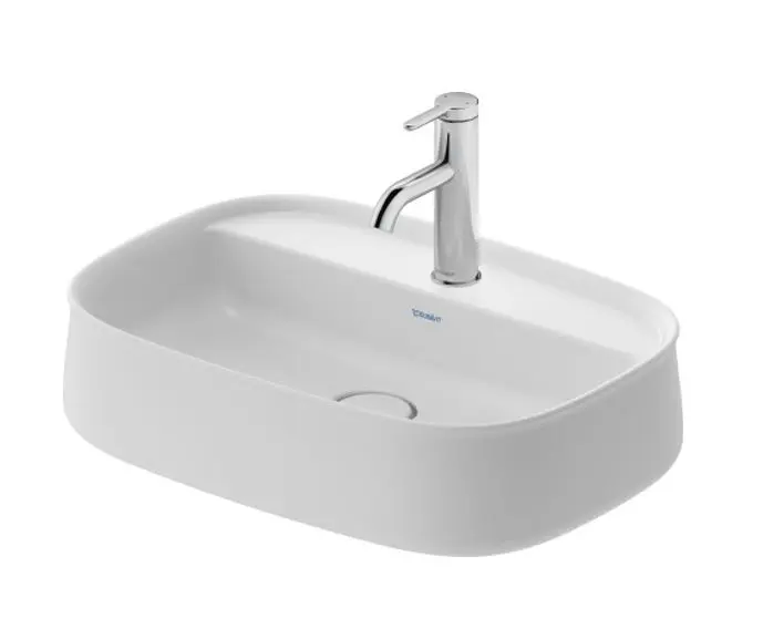 Levně Duravit Zencha - Umyvadlo na desku 55x39 cm, bez přepadu, otvor pro baterii, DuraCeram, matná bílá 2374553271