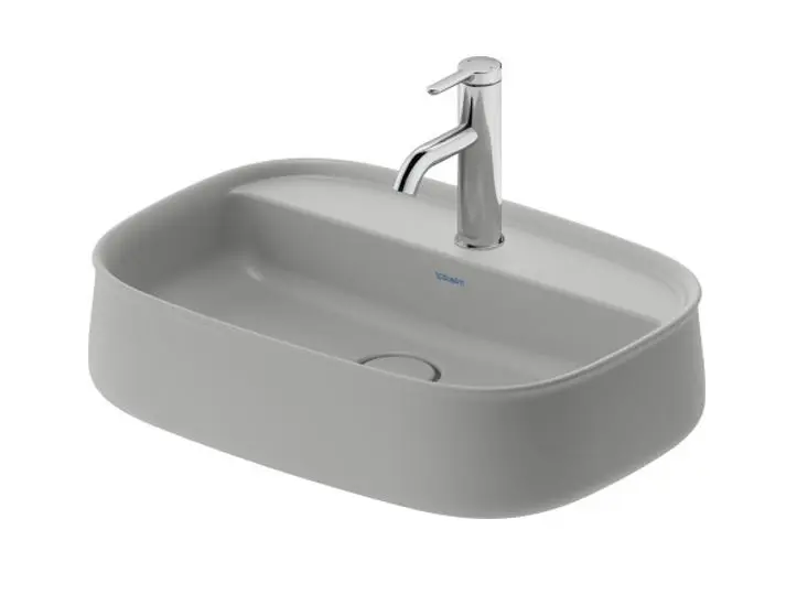 Levně Duravit Zencha - Umyvadlo na desku 55x39 cm, bez přepadu, otvor pro baterii, DuraCeram, matná šedá 2374556771