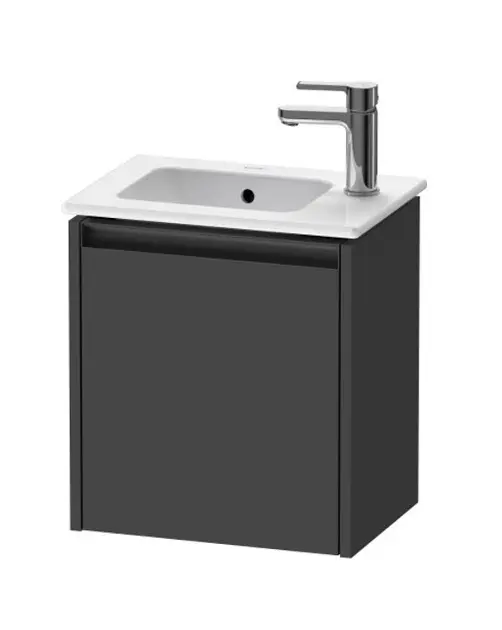 Duravit Ketho.2 - Szafka podumywalkowa 440x410x292 mm, 1 drzwi, zawiasy lewe, grafit mat K25060L49490000