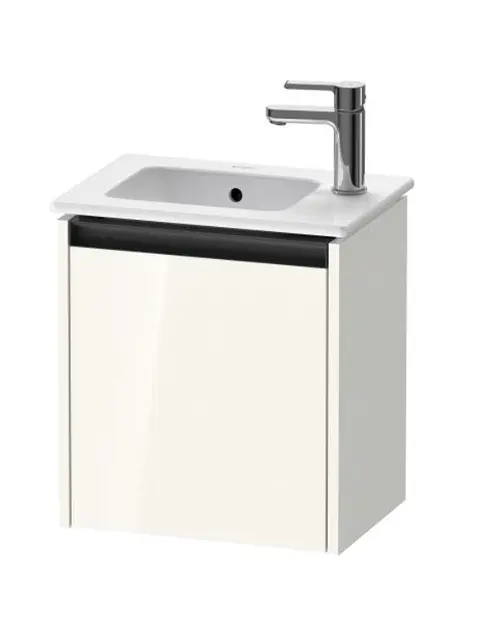 Duravit Ketho.2 - Meuble-vasque 440x410x292 mm, 1 porte, charnières à gauche, blanc brillant K25060L22220000