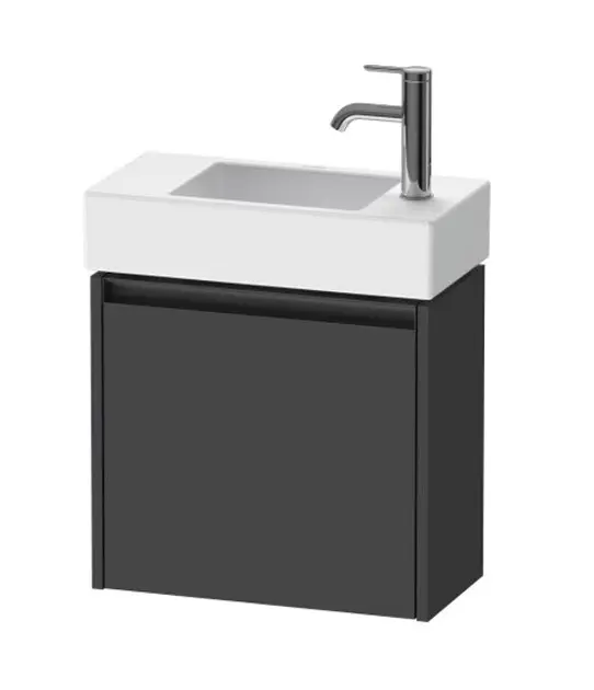 Levně Duravit Ketho.2 - Umyvadlová skříňka 44x48x24 cm, 1 dvířka, panty vlevo, grafit mat K25072L49490000