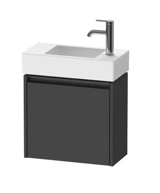 Levně Duravit Ketho.2 - Umyvadlová skříňka 44x48x24 cm, 1 dvířka, panty vpravo, grafit mat K25072R49490000