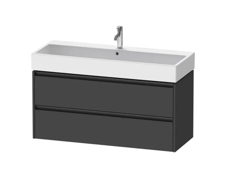 Levně Duravit Ketho.2 - Umyvadlová skříňka 55x118x46 cm, 2 zásuvky, grafit mat K25279049490000