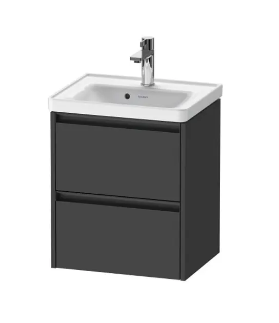 Levně Duravit Ketho.2 - Umyvadlová skříňka 55x48x38 cm, 2 zásuvky, grafit mat K25280049490000