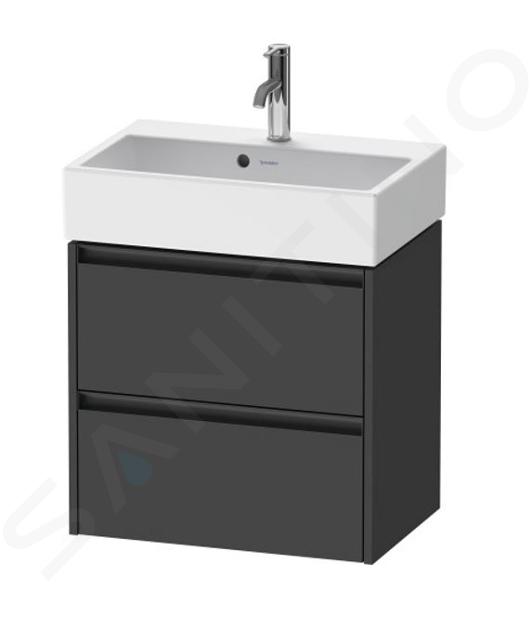 Duravit Ketho.2 - Szafka podumywalkowa 55x58x39 cm, 2 szuflady, mat grafit K25273049490000