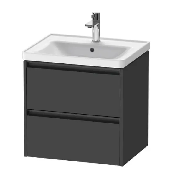 Levně Duravit Ketho.2 - Umyvadlová skříňka 55x58x46 cm, 2 zásuvky, grafit mat K25281049490000