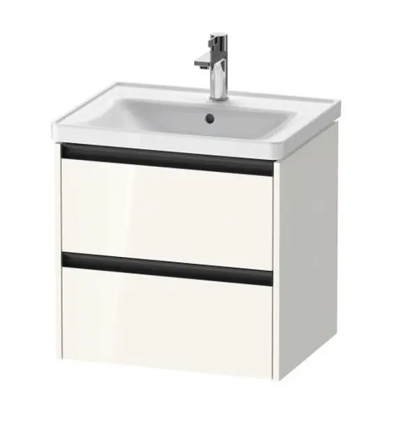 Levně Duravit Ketho.2 - Umyvadlová skříňka 55x58x46 cm, 2 zásuvky, lesklá bílá K25281022220000