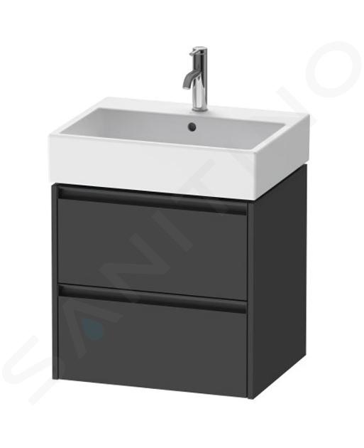 Duravit Ketho.2 - Szafka podumywalkowa 549x584x460 mm, 2 szuflady, mat grafit K25275049490000