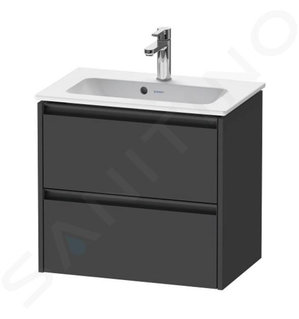 Duravit Ketho.2 - Umyvadlová skříňka 549x610x390 mm, 2 zásuvky, grafit mat K25255049490000