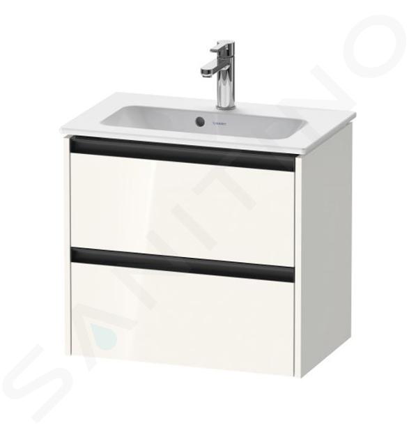 Duravit Ketho.2 - Mobiletto sottolavabo, 55x61x39 cm, 2 cassetti, bianco lucido K25255022220000