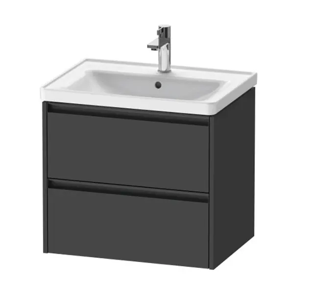 Levně Duravit Ketho.2 - Umyvadlová skříňka 55x63x46 cm, 2 zásuvky, grafit mat K25282049490000