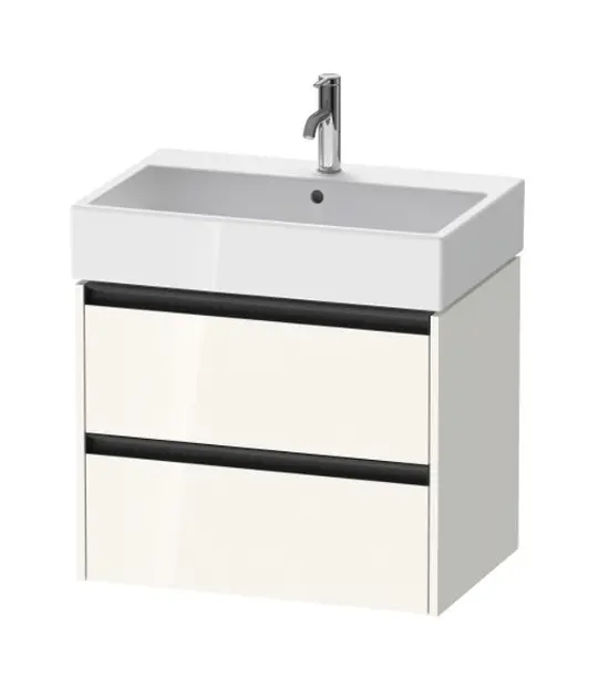 Duravit Ketho.2 - Waschtischunterschrank, 55x68x46 cm, 2 Auszüge, weiß glänzend K25276022220000