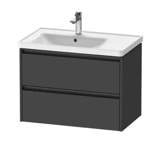 Levně Duravit Ketho.2 - Umyvadlová skříňka 55x78x46 cm, 2 zásuvky, grafit mat K25285049490000