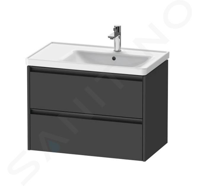 Duravit Ketho.2 - Wastafelkast 55x78x46 cm, 2 laden, grafiet mat K25286049490000