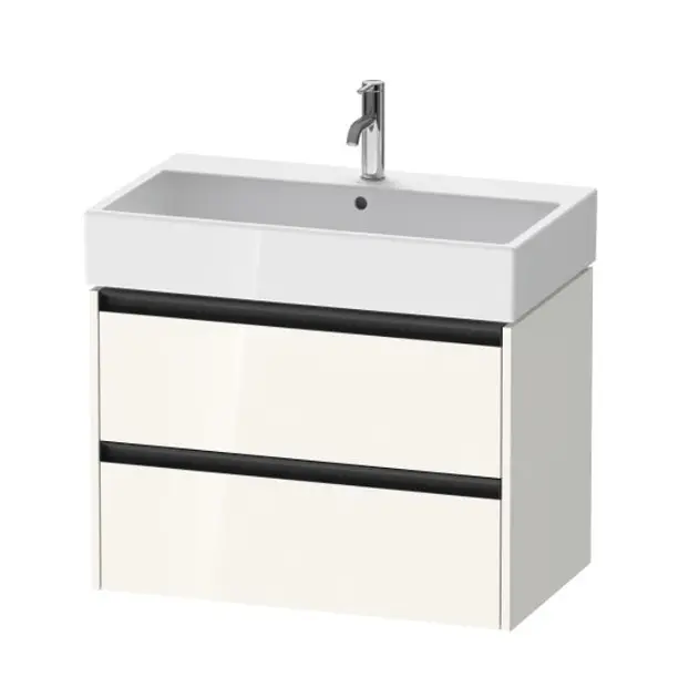 Levně Duravit Ketho.2 - Umyvadlová skříňka 55x78x46 cm, 2 zásuvky, lesklá bílá K25277022220000